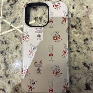 Stylish White Phone Case with Red Accents